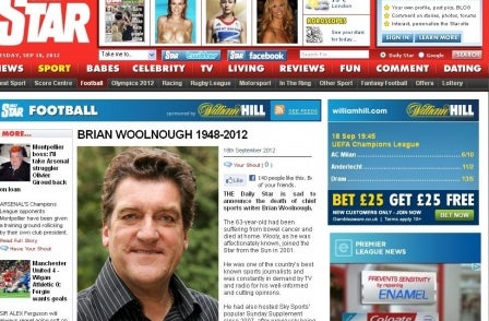 The Daily Star's Brian Woolnough: 'A brilliant sports writer, a huge character' 